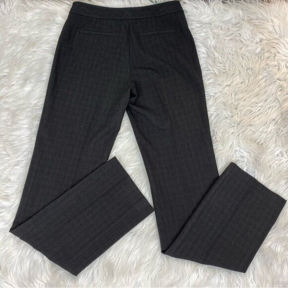 T‎ Tahari Women’s Grey Plaid Semi Flare Bottom Career Wool Trousers 2/W29/L33 - Picture 5 of 14